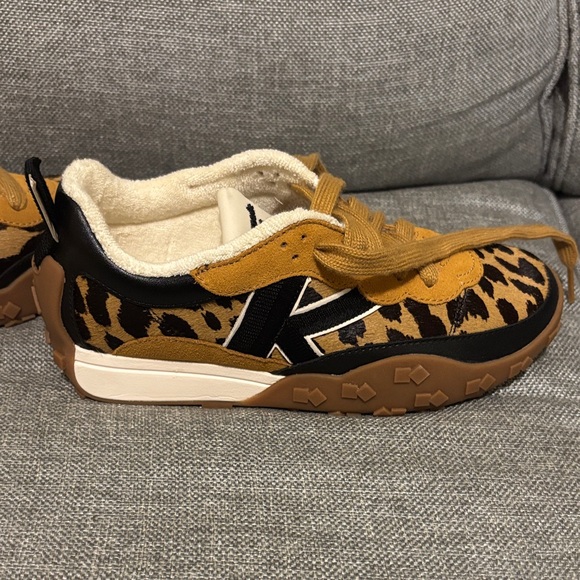 Kate Spade Leopard Print Sneakers with Black and Tan Accents - Picture 1 of 6